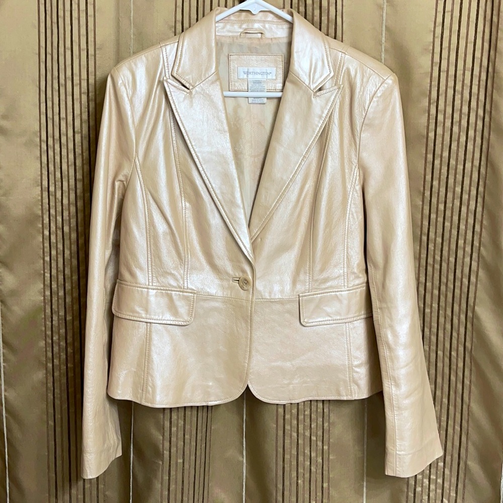 Worthington Cream Leather Jacket